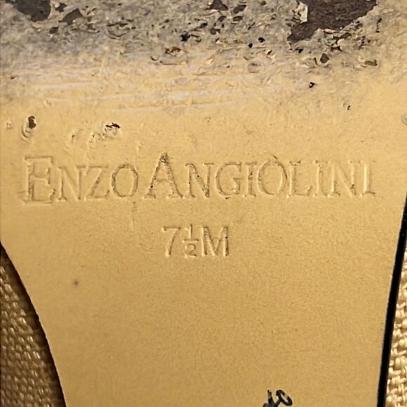 Enzo Angiolini Brown Fabric Tweed Heels Tassel Trim - Size 7.5 - Picture 11 of 14